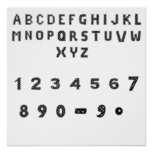 Pôster Arte em Alfabeto Braided   Grelha Carta Negrito