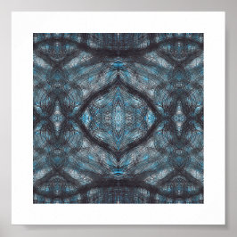 Poster Arte em Aquarela Abstrata Azul Intermediária