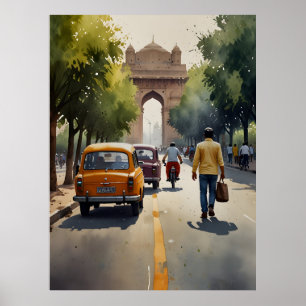 Poster arte em aquarela de Deli