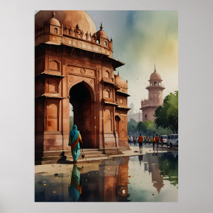Poster arte em aquarela de Deli