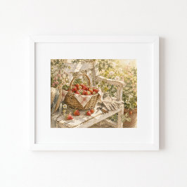 Poster Arte em Aquarela Fresca do Jardim Impressa