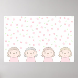 Poster Arte em cores pastéis apresentando sorrisos de cri