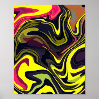 Arte em espiral amarela e rosa abstrato