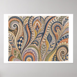 Poster arte em estilo paisley