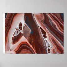 Arte em Fluido Azul Marrom Pintura em Geodo de Ped