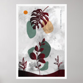 Poster Arte em Linha Botânica