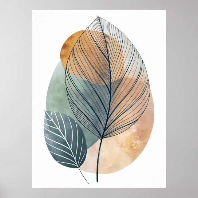 Poster Arte em linha rosa Abstrato: Caminhos Selvagens (Frente)