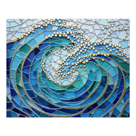 Pôster Arte em Mosaico do Mar de Ondas