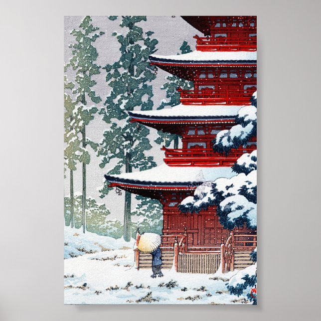 Pôster Arte em paisagem legal oriental Hasui Kawase Winte (Frente)