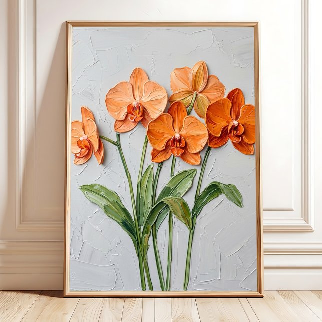 Poster Arte em Tela de Orquídea Laranja (Criador carregado)
