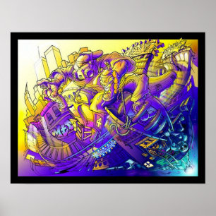 Pôster arte em uma lata