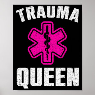 Poster Arte engraçada da rainha do trauma para mulheres p