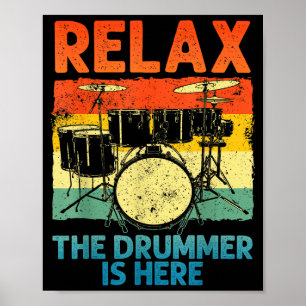 Poster Arte engraçada de bateria para homens e mulheres D