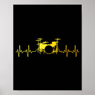 Poster Arte engraçada de baterista para homens mulheres c