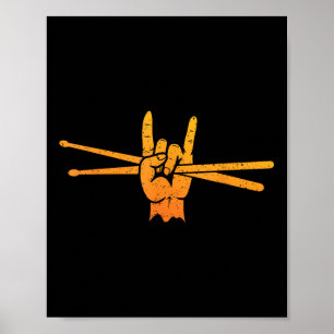 Poster Arte engraçada de baterista para homens mulheres c