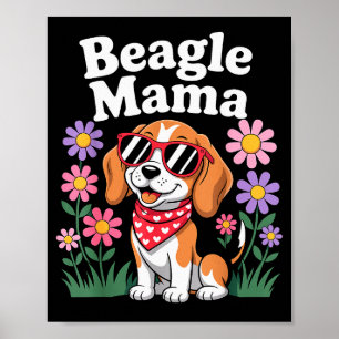 Poster Arte engraçada de Beagle para mulheres meninas mãe