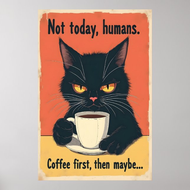 Poster Arte Engraçada De Café (Frente)