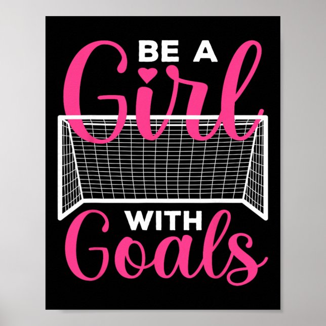 Poster Arte engraçada de futebol para meninas adolescente (Frente)