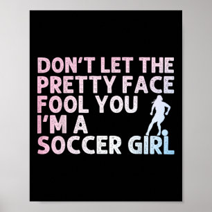 Poster Arte engraçada de futebol para meninas mulheres am