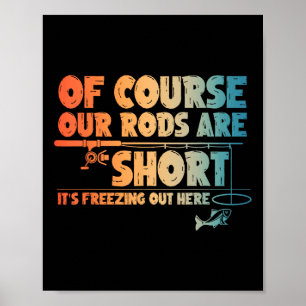 Poster Arte engraçada de pesca no gelo para homens pescad
