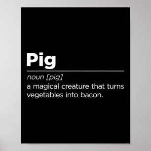 Poster Arte Engraçada De Porco Bacon Para Homens Churrasc