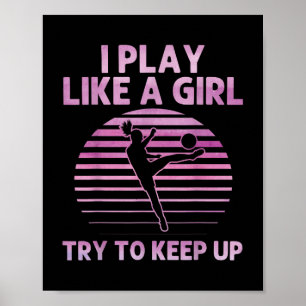 Poster Arte Engraçada Para Raparigas Futebol Mulheres Soc
