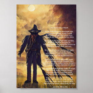 Poster Arte escarlate escura e poema