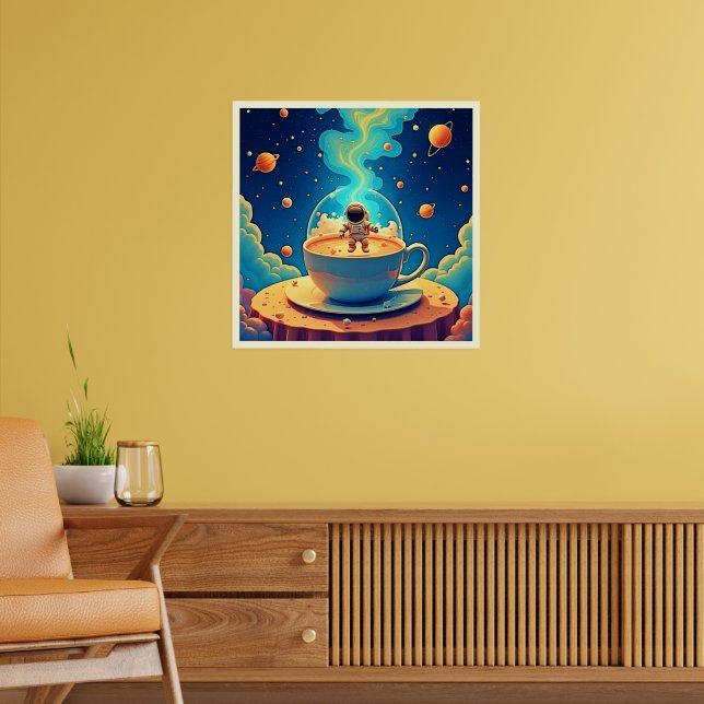 Poster Arte Espacial Café Astronauta (Sala de Estar 2)