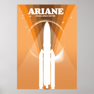 Poster Arte espacial do Centro Espacial da Guiana Ariane