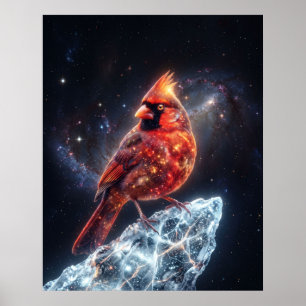 Poster Arte Espacial do Cometa Congelado do Cardinal Cósm
