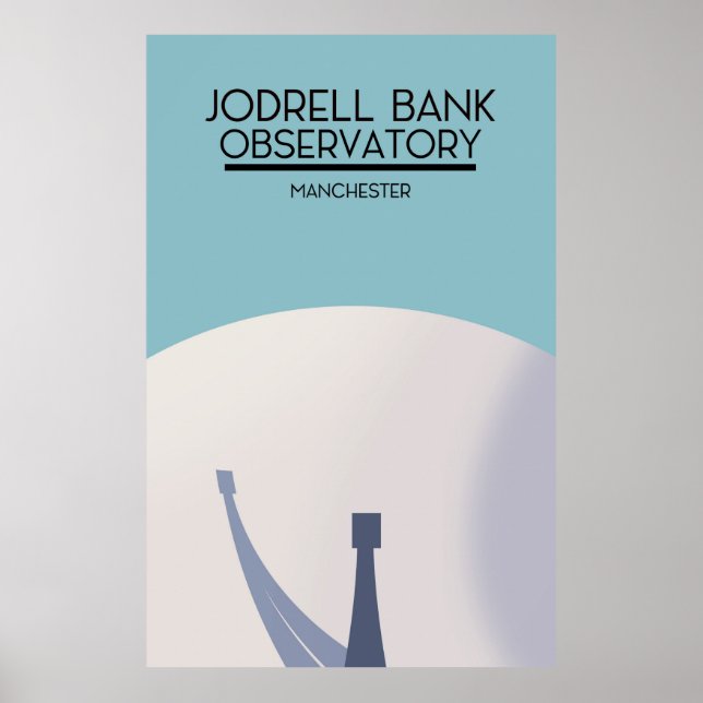 Poster Arte espacial do Observatório Jodrell Bank. (Frente)