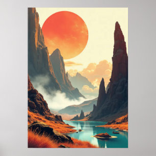 Poster Arte espacial exclusiva para casa, escritório e ed