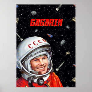 Poster Arte espacial Gagarin. Gagarin