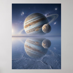 Poster Arte Espacial Reflexo de Júpiter