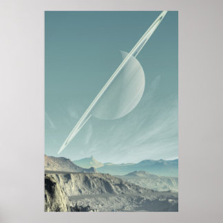Poster Arte espacial Saturno