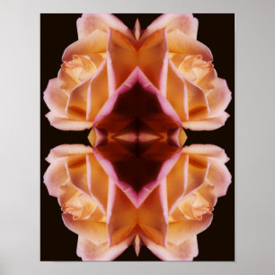 Poster Arte Espelhada do Flor Rosebud Amarelo Inclinada