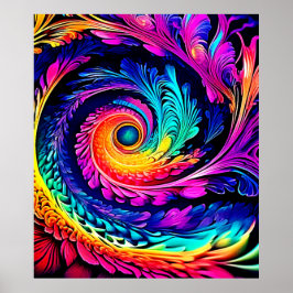 Poster Arte Espiral Colorida Psicodélica