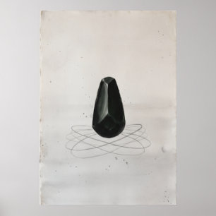 Poster Arte Espiritual para Parede em Obsidiana Preta Ene