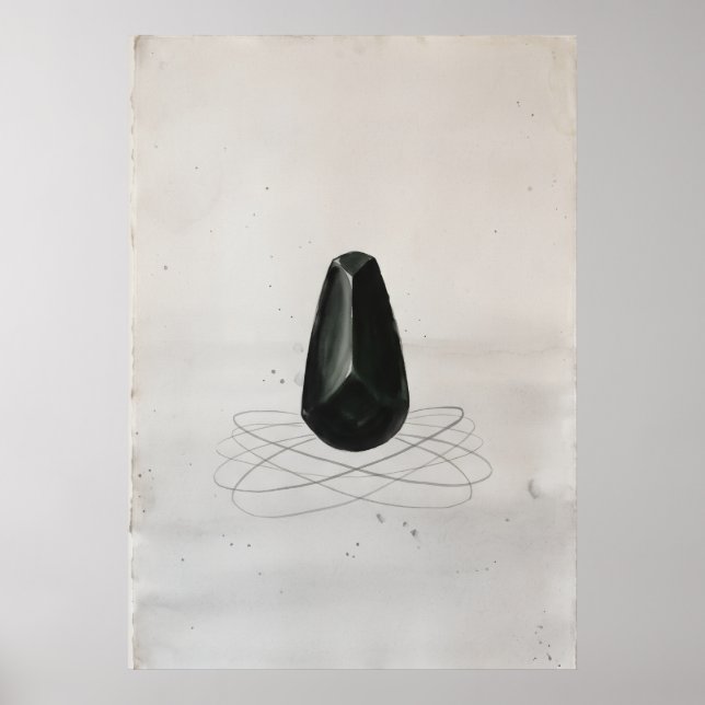 Poster Arte Espiritual para Parede em Obsidiana Preta Ene (Frente)
