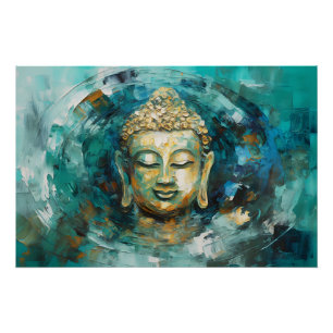 Pôster Arte Espiritual Tranquilo Buda Aura