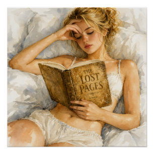 Pôster Arte Estética de Amante de Livros Aconchegante