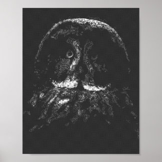 Poster arte estética de coruja-escura de abstrato