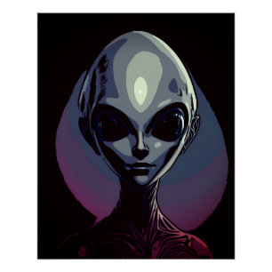 Pôster Arte Extraterrestre cinza
