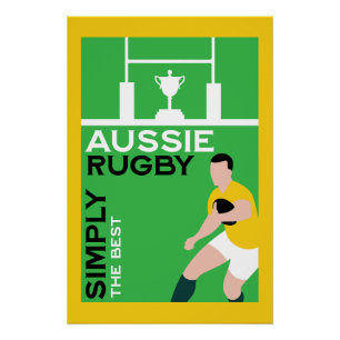 Pôster Arte Fã de Rugby da Austrália