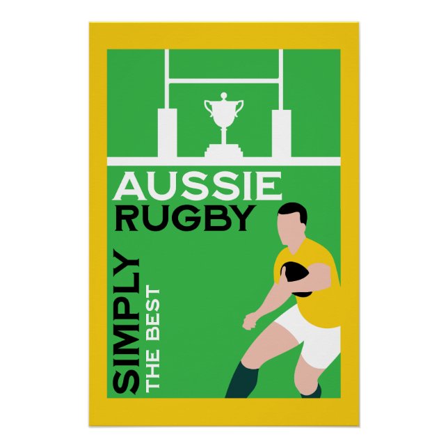 Pôster Arte Fã de Rugby da Austrália (Frente)