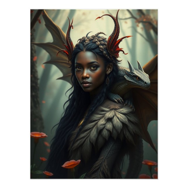 Pôster Arte Fada De Dragão Brilhante (Frente)