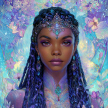 Arte Fantasia Menina Negra Rainha Negra Deusa