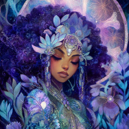 Poster Arte Fantasia Menina Negra Rainha Negra Deusa