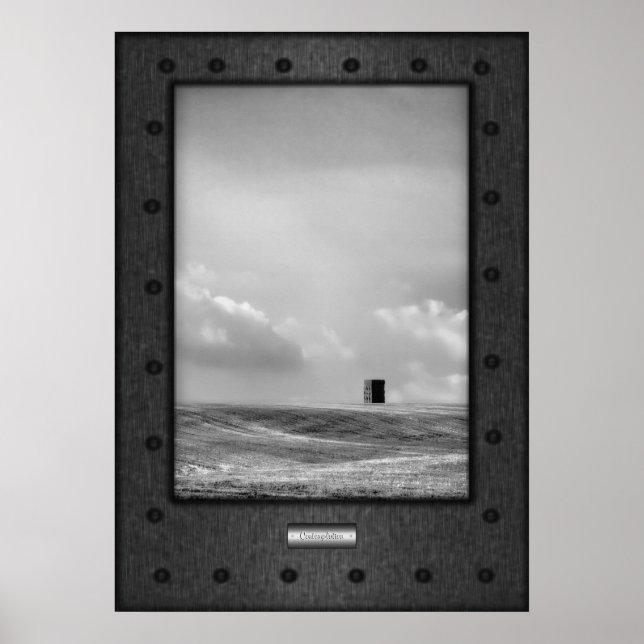 Pôster Arte fina, Contemplação, aço falso rebitado (Frente)