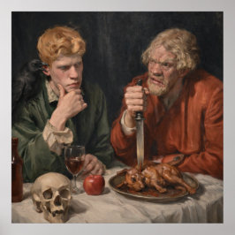 Poster Arte fina surrealista ao estilo renascentista de C